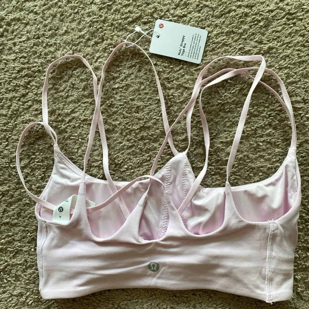 Lululemon Nulu Strappy Yoga Bra MEPK Pale Pink Size 4‎ New w/ Tag